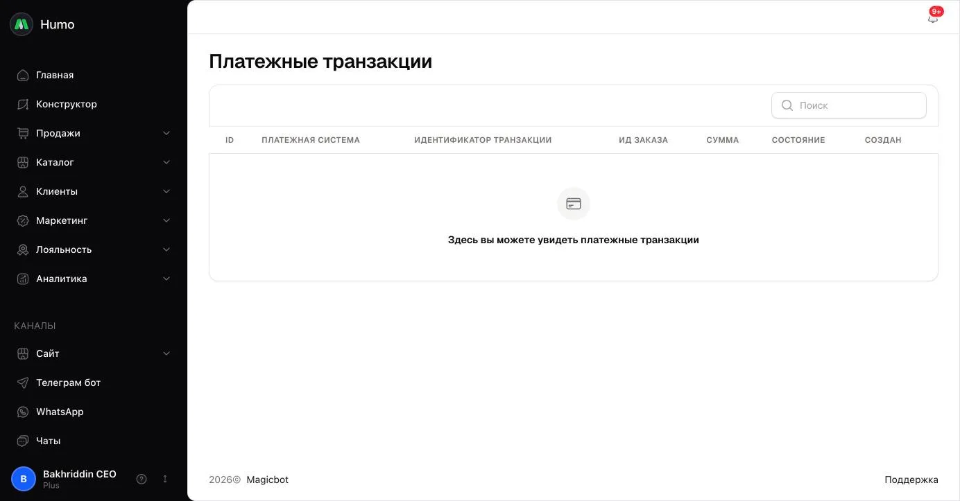 Holatlari bilan Payme va Click to‘lov tranzaksiyalari jadvali
